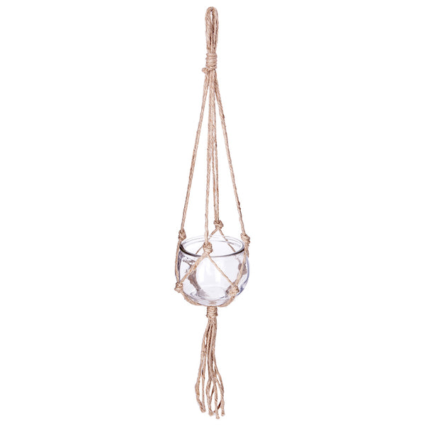 Glass Ball and Jute Pendant Ø10, 5cm