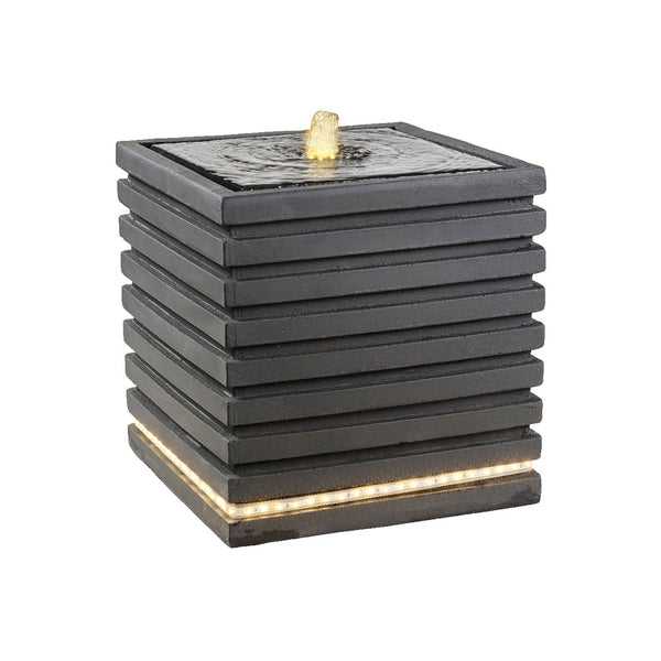 Fuente Cuadrada Para Exterior Con Led 35X35X35Cm, 82 Leds, Modelos Surtidos