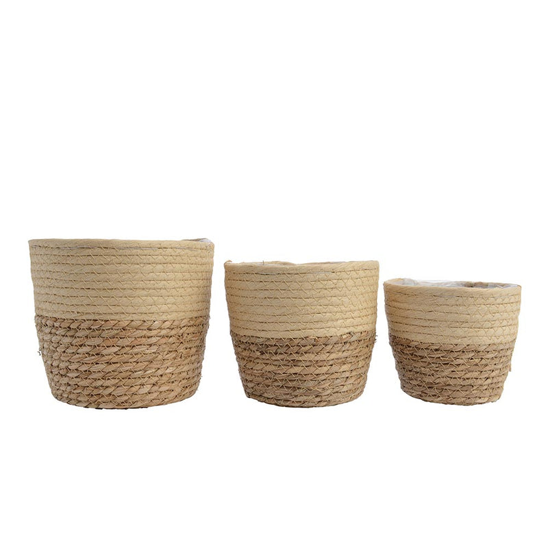 Set of 3 jute baskets Ø20x17cm