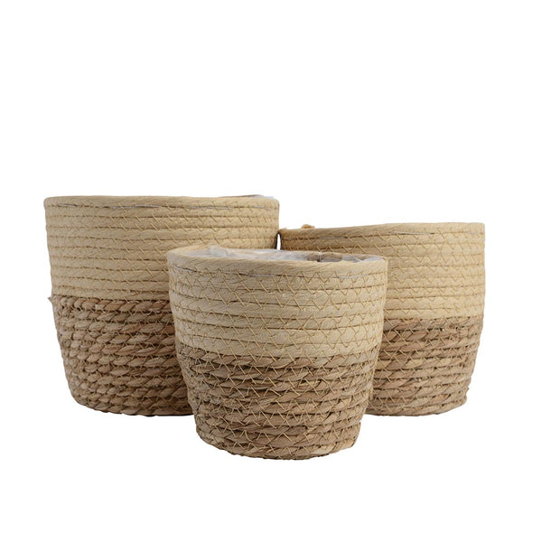 Set of 3 jute baskets Ø20x17cm