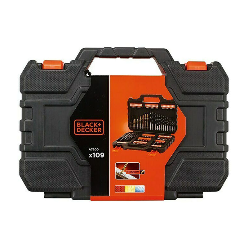 Juego De 109 Piezas Para Atornillar Y Taladrar Con Brocas "Titanio" A7200-Xj Black+Decker