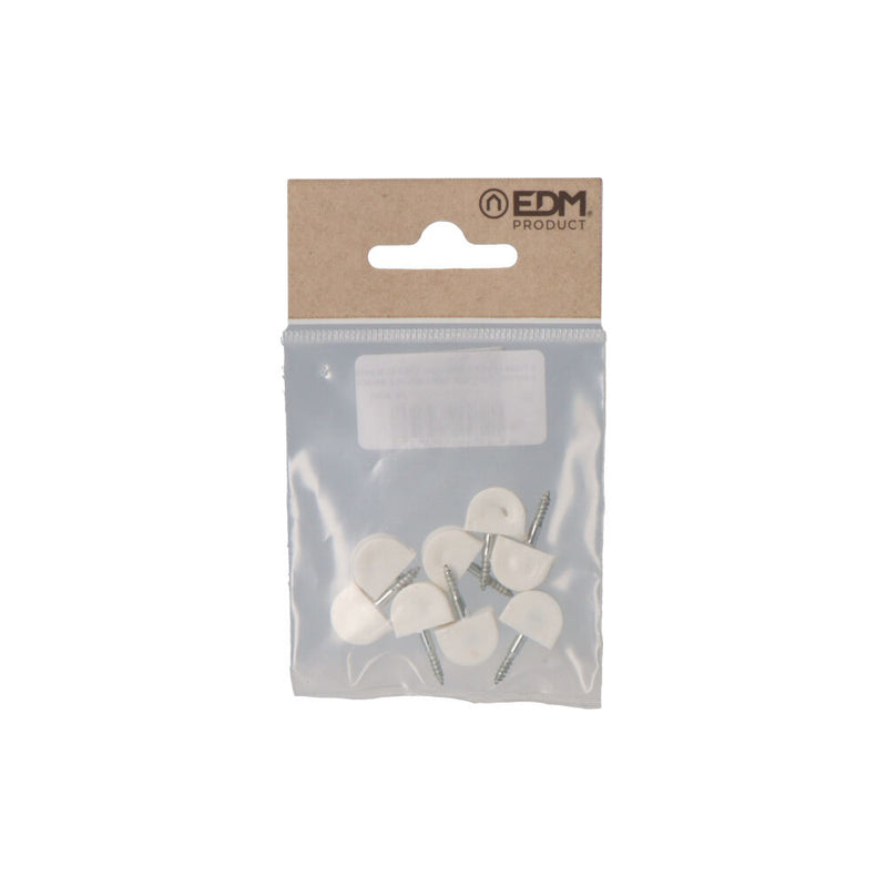 Pack 8 Unid, Porta-Estante Semi Redondo Pequeño Blanco Edm