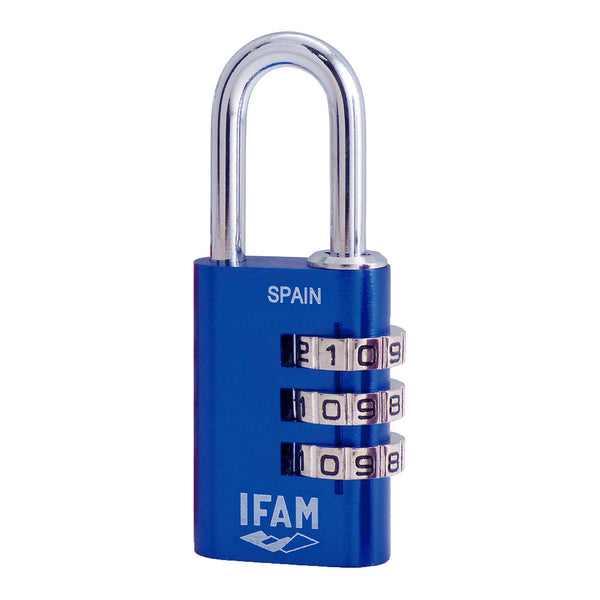 Candado Col Combi30 Azul 30Mm, Arco Ø5Mm, Con Combinación, Ifam