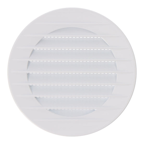 Rejilla Ventilación Redonda Empotrable Con Mosquitera Ø80Mm  Abs Blanca