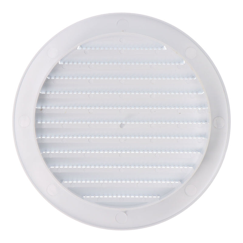 Rejilla Ventilación Redonda Empotrable Con Mosquitera Ø120Mm  Abs Blanca