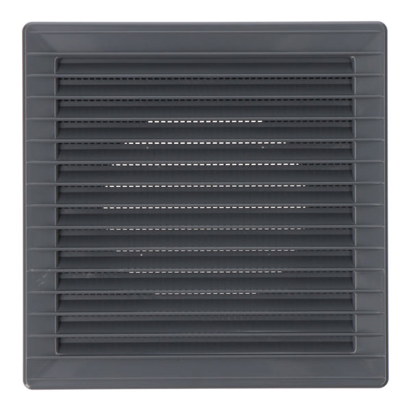 Rejilla Ventilación Cuadrada Empotrable Ø 100Mm Con Mosquitera 170X170X11,5Mm  Abs Gris