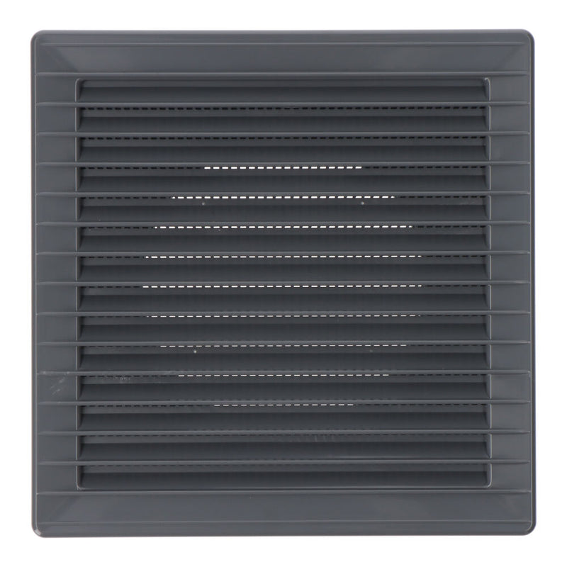 Rejilla Ventilación Cuadrada Empotrable Ø 100Mm Con Mosquitera 170X170X11,5Mm  Abs Gris