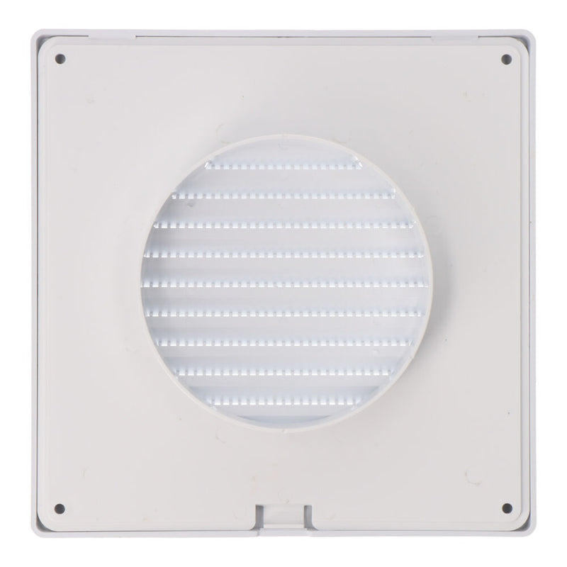 Rejilla Ventilación Cuadrada  Empotrable Ø 100Mm Con Mosquitera 170X170X10Mm  Abs Blanca