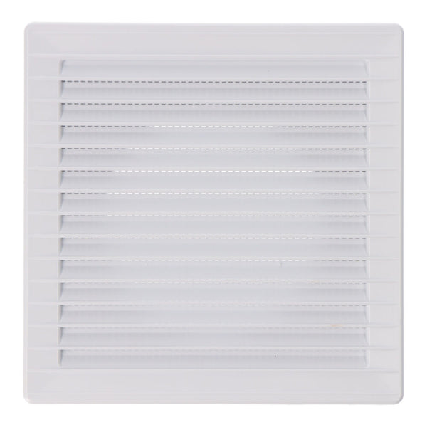 Rejilla Ventilación Cuadrada  Empotrable Ø 100Mm Con Mosquitera 170X170X10Mm  Abs Blanca