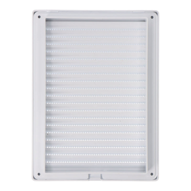 Rejilla Ventilacíón Rectangular Empotrable Mosquitera Abs 137X207Mm Blanco