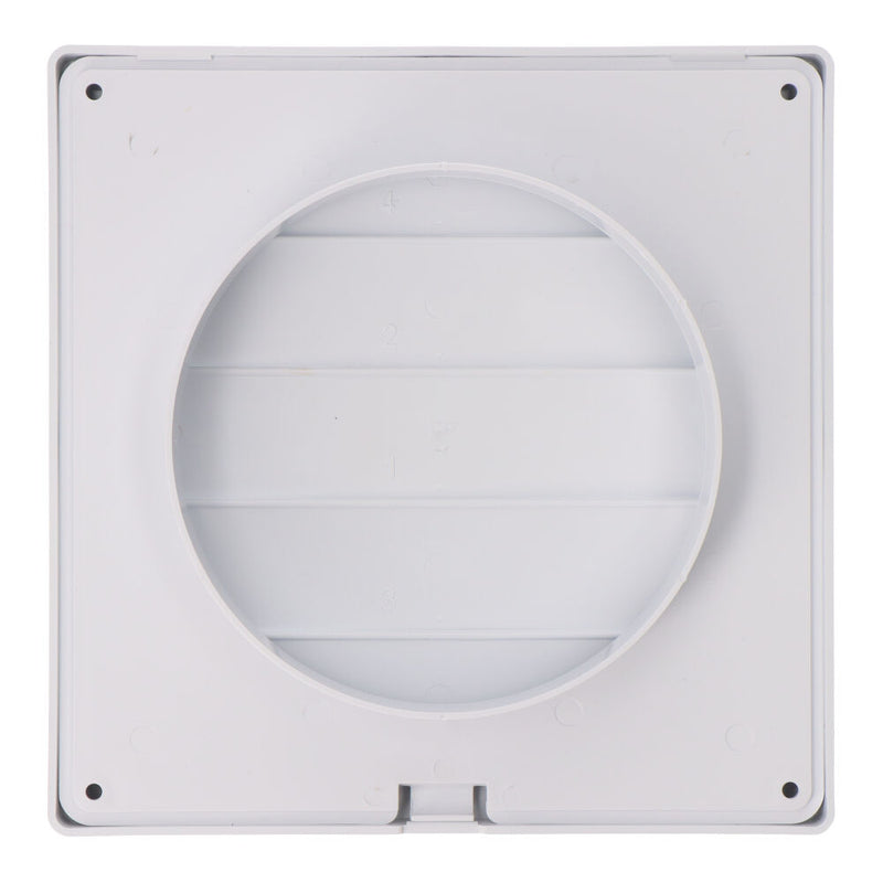 Rejilla Ventilación Cuadrada Empotrable Con Lamas Móviles 170X170Mm Enclavamiento Ø120Mm Abs Blanca