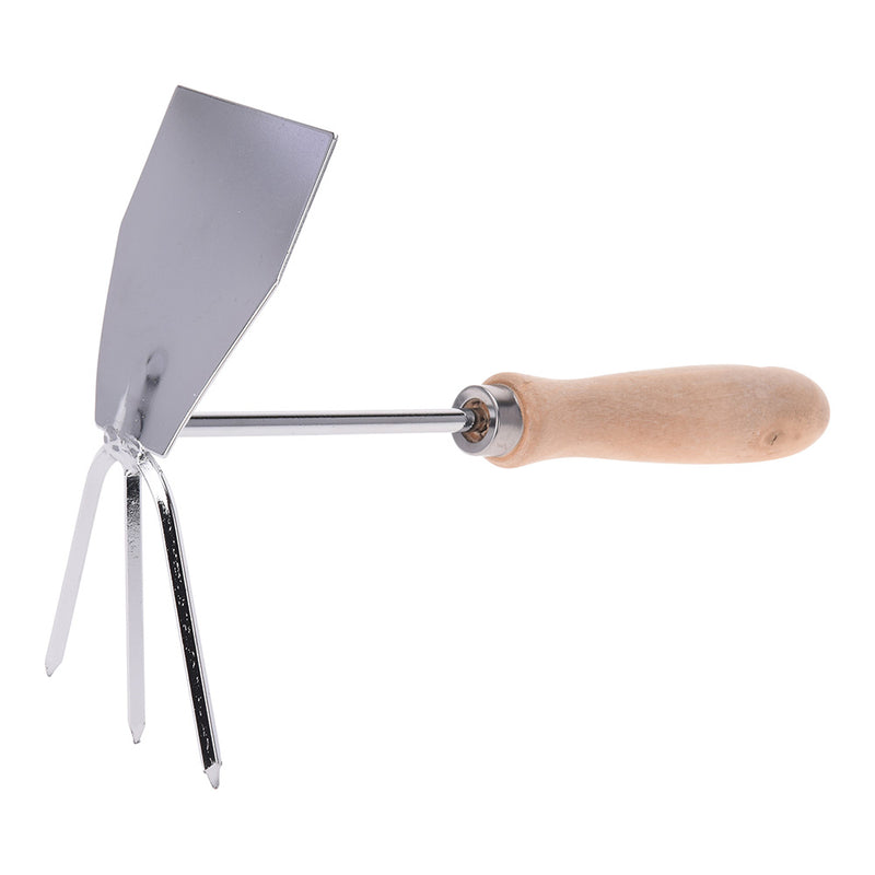 3-Prong Garden Hoe With Straight Shovel Galvanized Steel 18x27cm Progarden