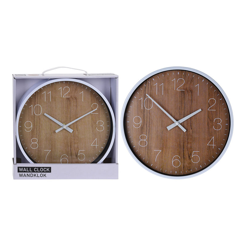 Wood Effect Wall Clock Ø25cm