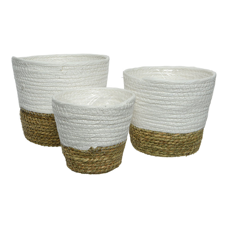 Set of 3 rope flower pots for decoration, 875984