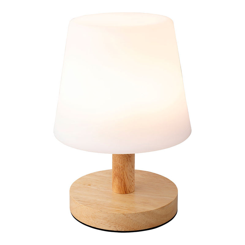 Lámpara Led De Mesa Color Blanco Para Exterior Y Interior 22Cm  Con Acabado En Madera, 894386