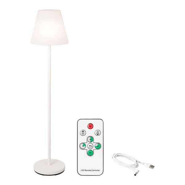 Lámpara De Pie Color Blanco Para Exteior Y Interior Recargable  Con Mando A Distancia 150Cm  894460