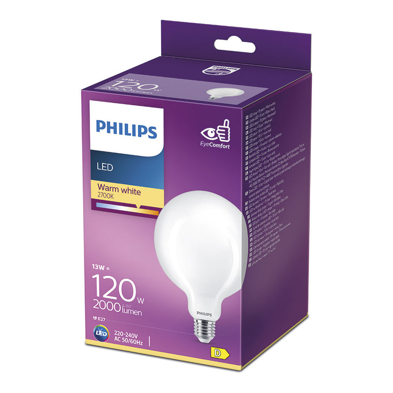 Led Globe Bulb E27 13W 2000Lm 2700K Warm Light Ø12.4X17.7Cm Philips