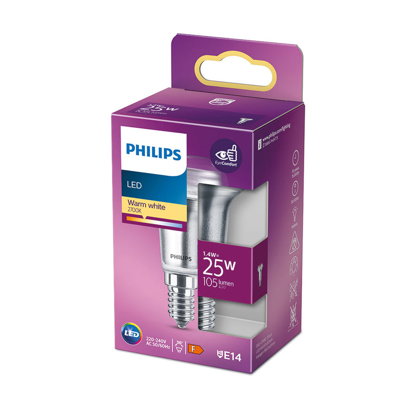 Bombilla Reflectora Led Cla 36D 1,4W R39, 105Im E14 2700K, Philips