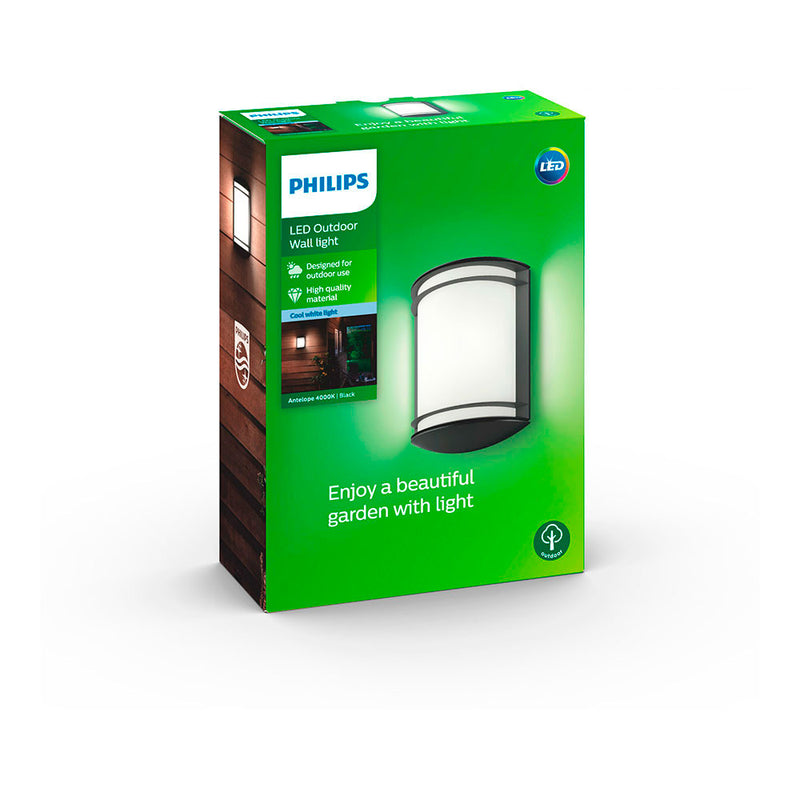 Aplique Led 6W 600Lm 4,000K Negro Mod, Antelope Philips