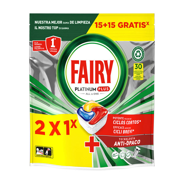 Fairy Caps Lavavajillas Platinum Plus 18+18