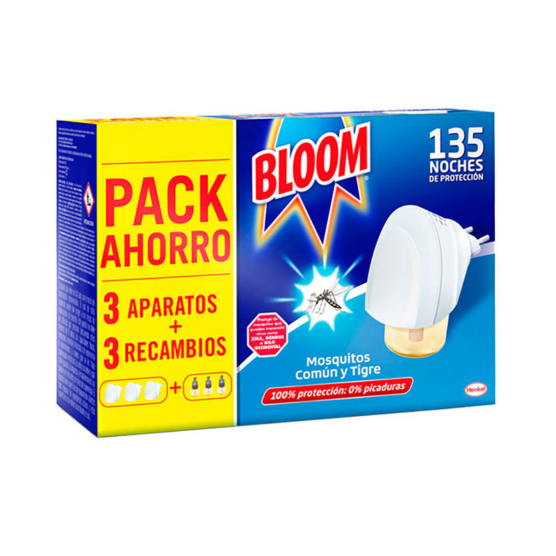 Pack Ahorro Insect Bloom 3 Unid, Aparato+3 Recambios Mosquitos Común Y Tigre