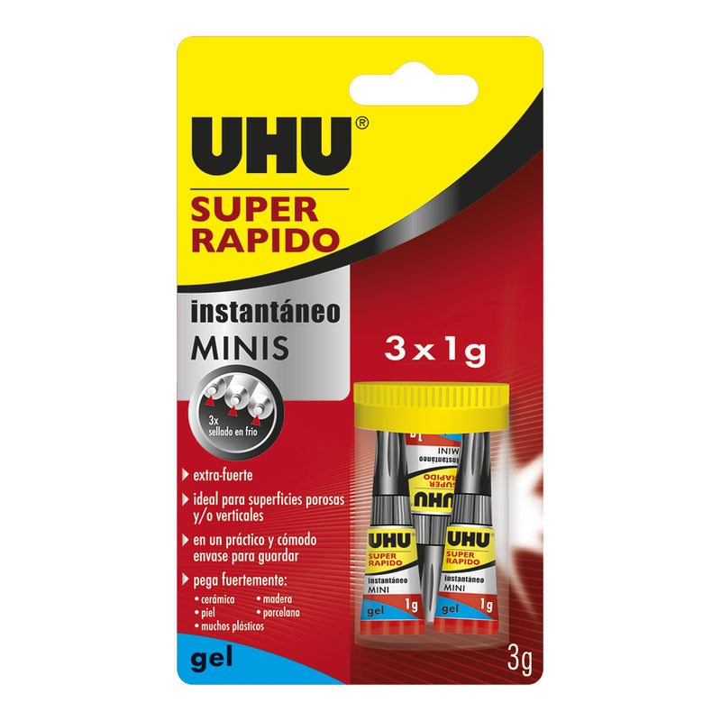 Uhu Super Rápido Minis Gel (En Caja) 3X1G Ref, 36527