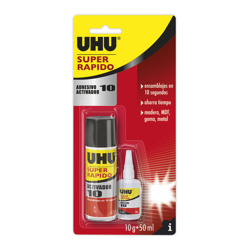 Uhu Pack "Adhesivo 10 + Activador 10" 50G + 200Ml Ref, 6312395