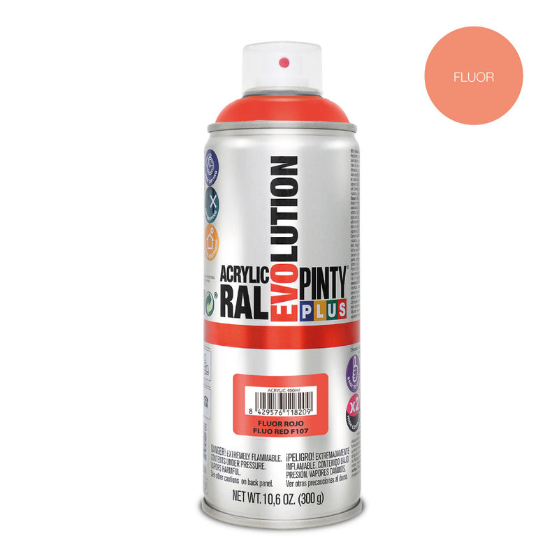 Pintura En Spray Pintyplus Evolution 520Cc  Fluor, Rojo F107