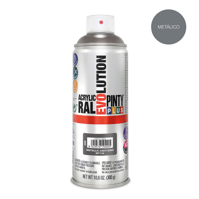 Pintura En Spray  Pintyplus Evolution Metalizada 520Cc Gris Mt156