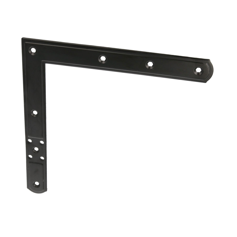 Black left reinforcement bracket for shutters with 150mm fixing distance