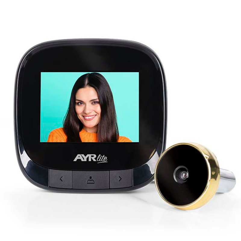 Mirilla digital LITE 9001 negro/dorado con pantalla de 2,4"