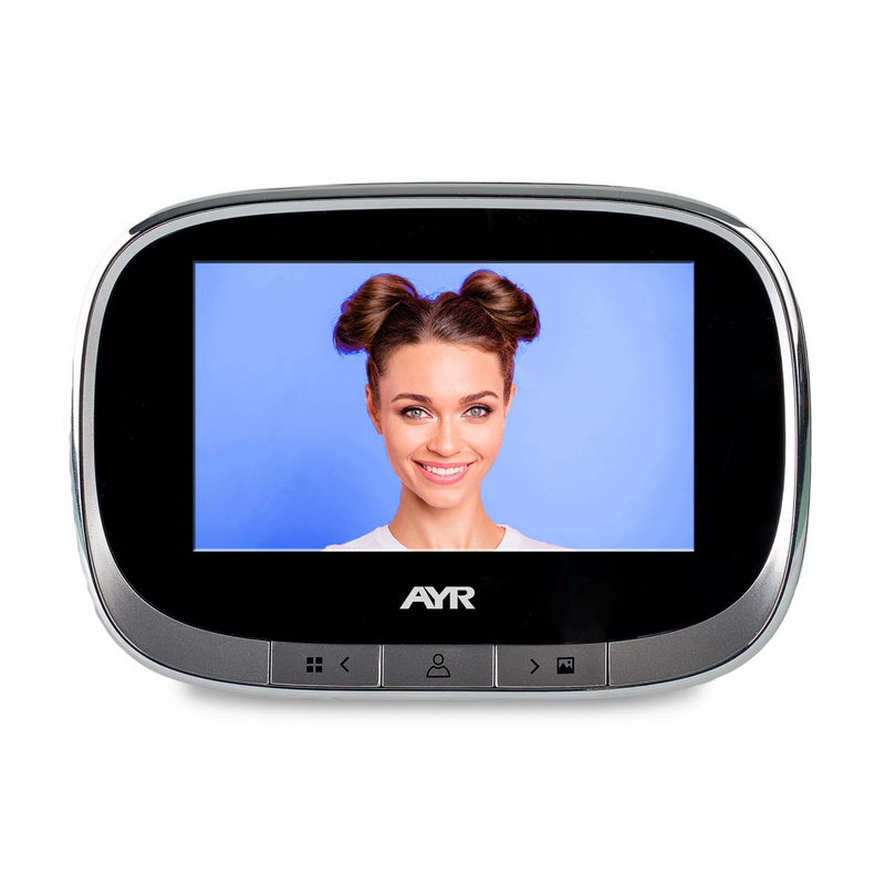 Mirilla niquelada AYR 763 de WIFI con pantalla de 4,3" y sensor ajustable