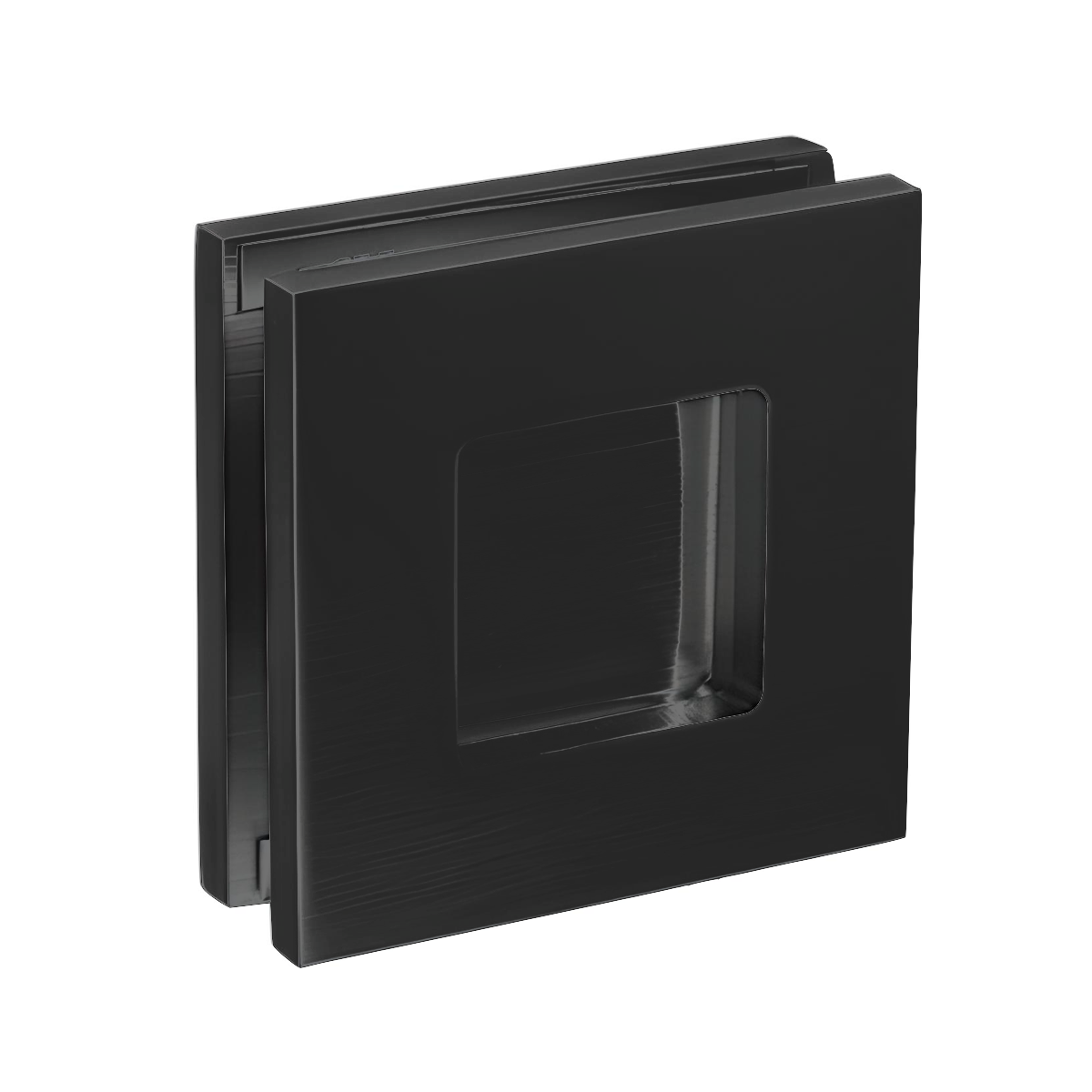 Juego de uñeros adhesivos de acero negro cuadrados de 65x65mm para puertas de cristal