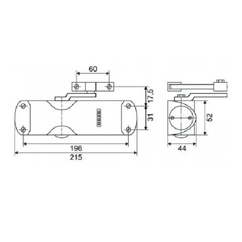 Cierrapuertas Geze TS1000C con brazo articulado fuerza de cierre EN 2 / EN 3