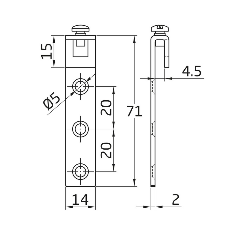 10 ganchos de colgador de 71x14mm acero zincado para colgar muebles