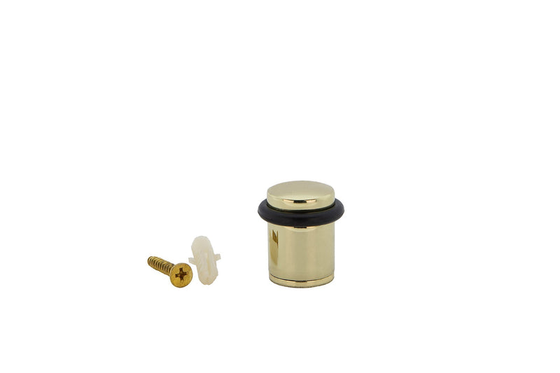 10 golden cylindrical door stops with rubber buffer and 20mm diameter 