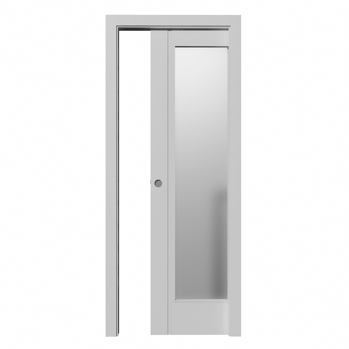 Puerta corredera con ventana grande WIDEL-V 2110x705x35mm núcleo macizo acabado blanco Incluye KIT