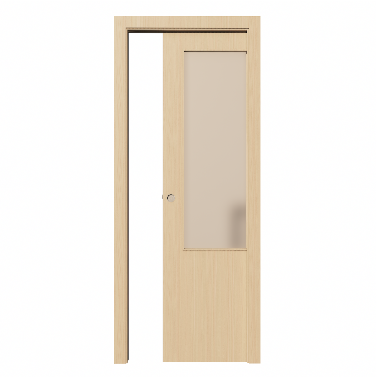 Puerta corredera LISA con ventana 2030x805x35mm haya vaporizado madera natural Incluye KIT