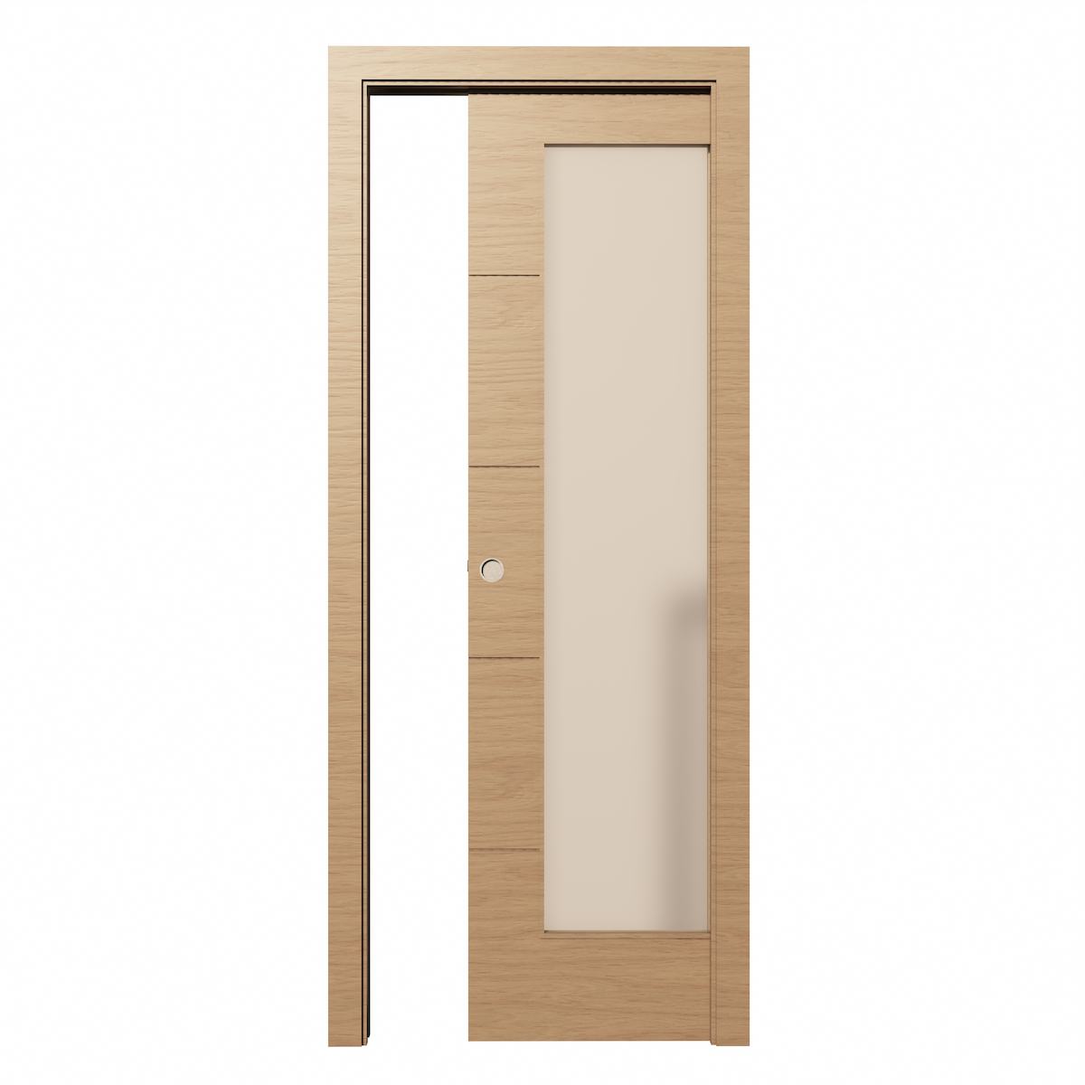 Puerta corredera con ventanal LINES 2030x825x35mm roble barnizado madera natural Incluye KIT