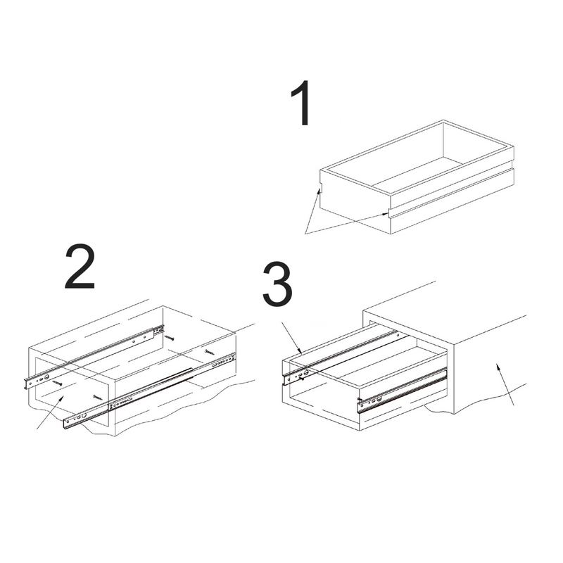 2 guias deslizantes metálicas com extração total autofechante 350x45mm