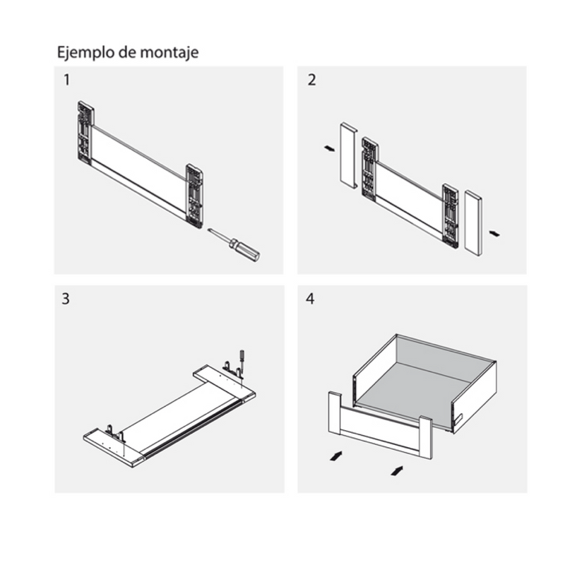 Perfil de aluminio frontal antracita de 2 metros y 80mm de altura recortable para cajón