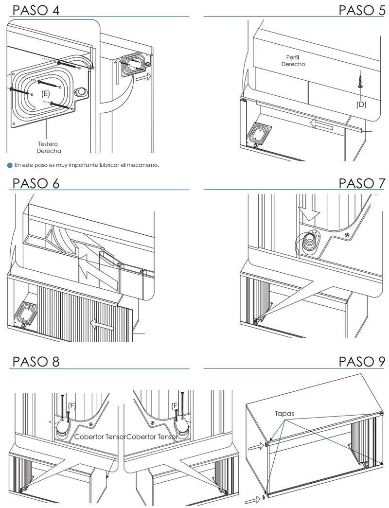 Kit persiana blanca de PVC para muebles o armarios de 600/900mm de ancho