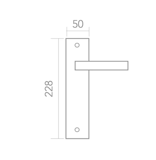 Manilla placa rectangular rental en Aluminio dorado satinado