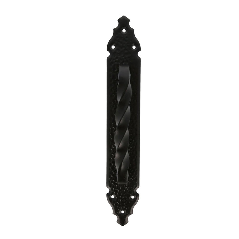 280x45mm rustic black door handle with hammered plate for doors