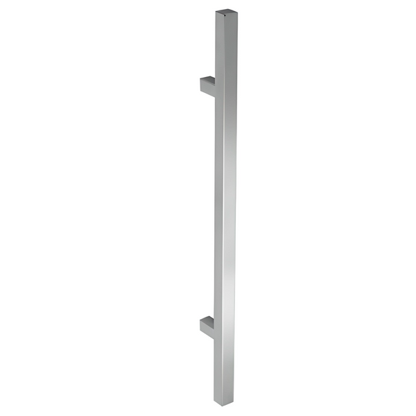 Square stainless steel handle 600mm between axes and 32mm thick for wood and glass