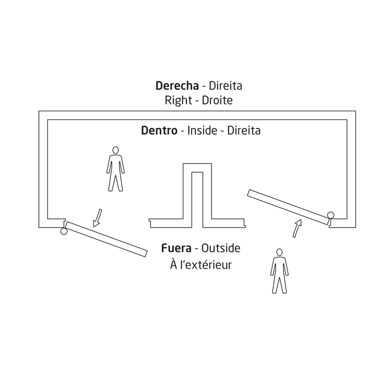 Pernio de pala abierta de acero inoxidable canto redondo de 64x61mm