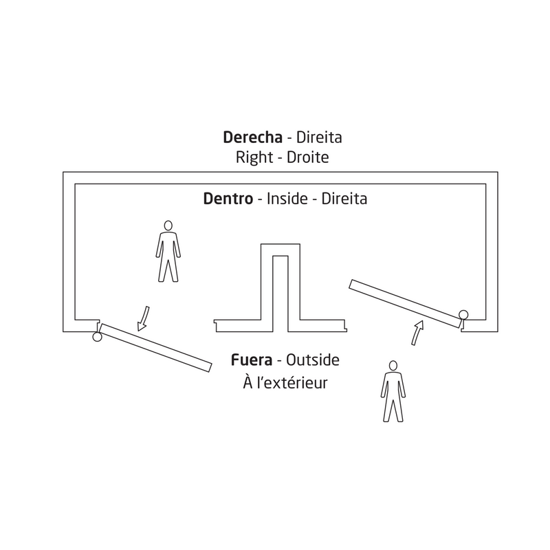 Bisagra desmontable de acero inoxidable canto cuadrado sin remate 90x60mm