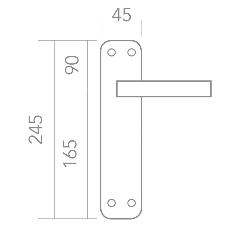 Manilla modelo '301' con placa ovalada curva de aluminio en acabado cuero para puertas