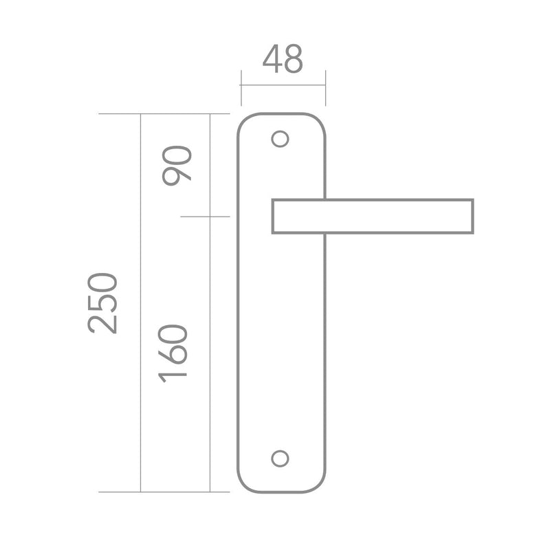 Manilla de zamak modelo '556' con placa ovalada en acabado dorado satinado para puertas