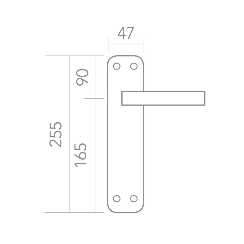 Manilla modelo '881' rústica acabado cuero de aluminio con placa curva para puertas